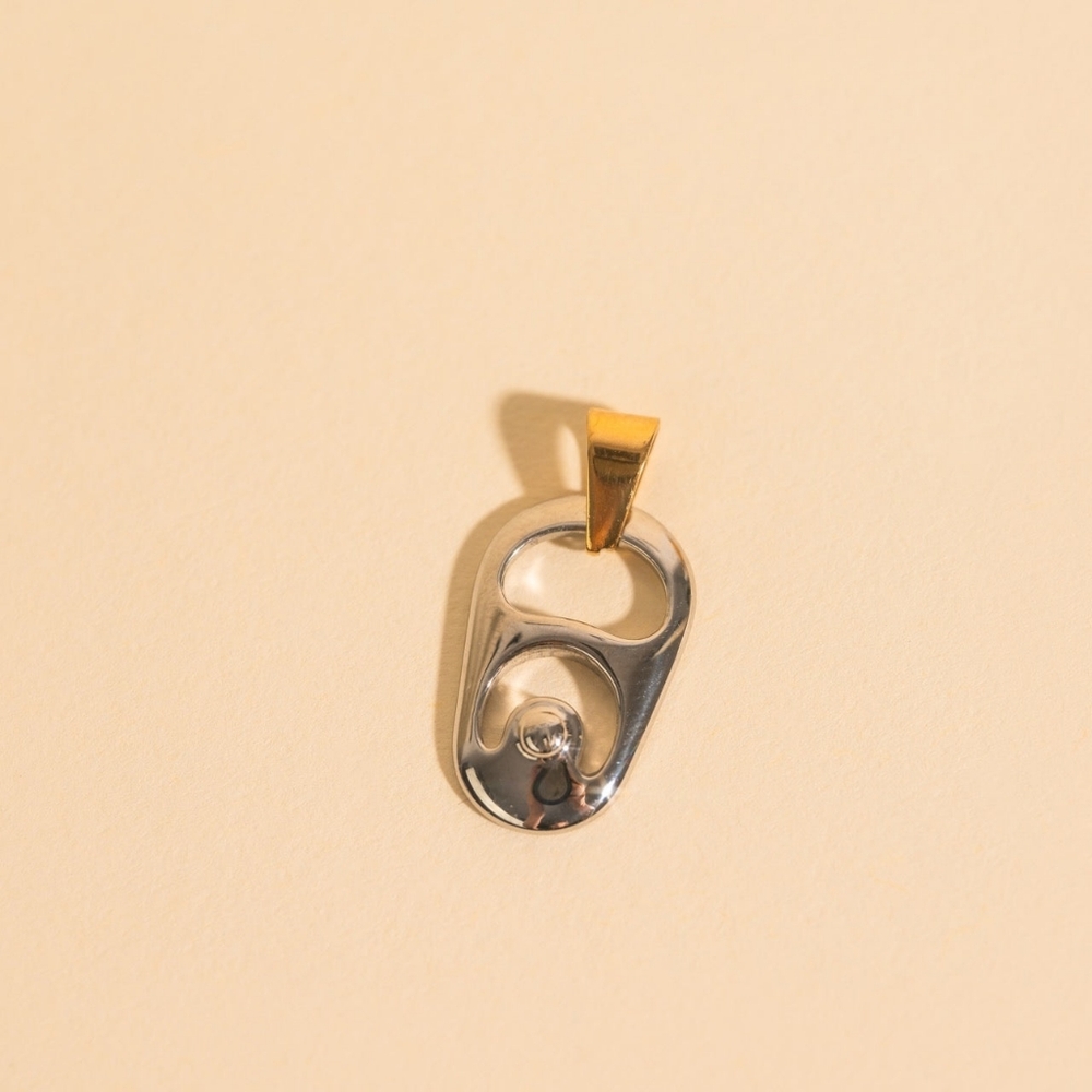 Silver Soda Tab Necklace Charm